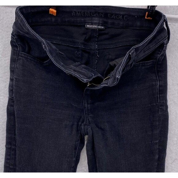 American Eagle Jeans Size 0 Next Level Stretch Hi Rise Jegging Crop Black - Picture 7 of 9